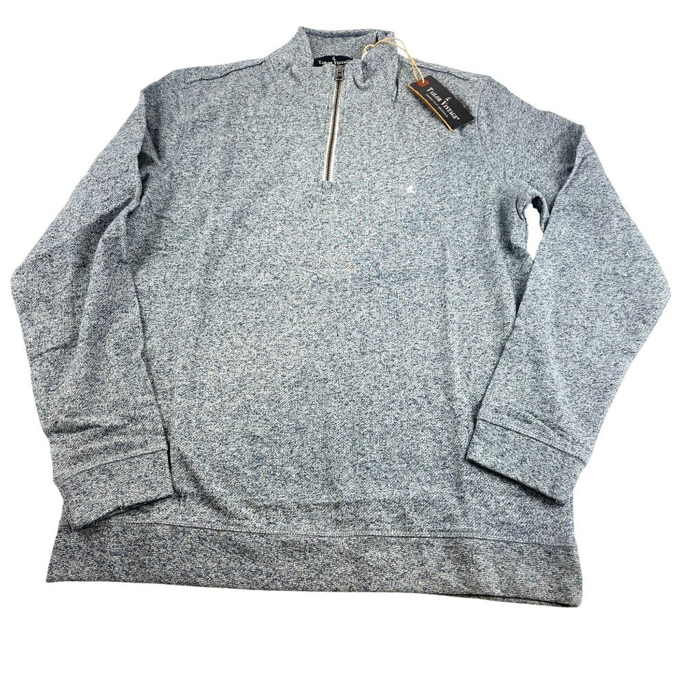 Tailor Vintage Men's Navy Heather Long Sleeve Mock Neck 1/4 Zip Sweater Sz S NWT